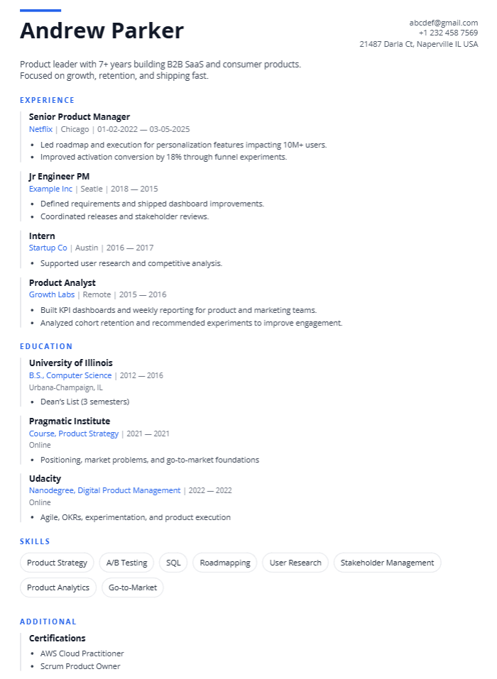 Medical Doctor resume template 3